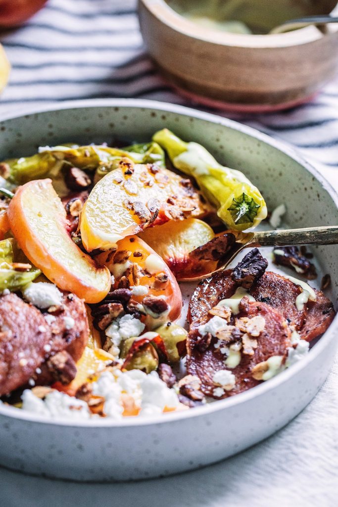 Roasted Peach & Shishito Salad